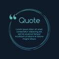 Innovative vector quotation template in quotes. Creative vector banner illustration with a quote in a circle frame with quotes.