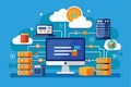 Innovative web hosting concept showcasing online database server and cloud storage solutions for efficient data management Royalty Free Stock Photo