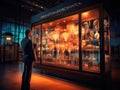 Innovator with cloud networking concept on futuristic screen