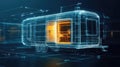 innovtion high tech schematic of a mobile home abstract visualization Royalty Free Stock Photo