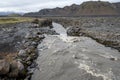 Innri-Emstrua River and waterfall in Fjallabak Nature Reserve, Iceland. Royalty Free Stock Photo