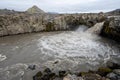 Innri-Emstrua River and waterfall in Fjallabak Nature Reserve, Iceland. Royalty Free Stock Photo