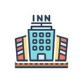 Color illustration icon for Inns, hostel and lodge