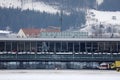 Innsbruck Airport, terminal view in winter Royalty Free Stock Photo