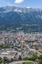 Innsbruck as seen from Bergisel Tower, Austria.