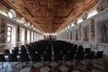 The beautiful Spanish Hall inside Ambras Castle, an important museum of the city of Innsbruck, Austria.