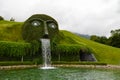 Innsbruck, Austria - 05/30/2013: Fountain at the Swarovski Crystal Worlds Museum. A huge giant with crystal eyes Royalty Free Stock Photo