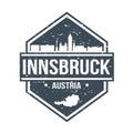 Innsbruck Austria Travel Stamp Icon Skyline City Design Tourism Rubber Badge.