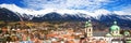 Innsbruck city panorama with Tyrolian Alps, Tyrol, Austria, Europe