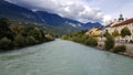 Innsbruck, Tirol/Austria - September 18 2017: View on Inn river