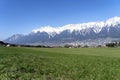 Innsbruck, view of the snow-capped Alps mountains. Beautiful mountains Royalty Free Stock Photo