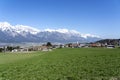 Innsbruck, view of the snow-capped Alps mountains. Beautiful mountains Royalty Free Stock Photo