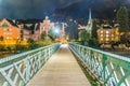 Innsteg bridge in Innsbruck, Upper Austria. Royalty Free Stock Photo