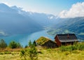 Innvikfjorden from Skredfjellet top, Norway Royalty Free Stock Photo