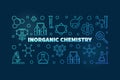 Inorganic Chemistry blue vector concept outline illustration