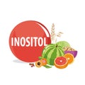 Inositol Vitamin B8. Natural organic foods with high vitamin conte Royalty Free Stock Photo