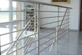 Inox stainless steel indoor fence in the staircase Royalty Free Stock Photo
