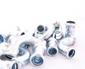 Inox stainless steel instalation fittings Royalty Free Stock Photo