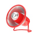 Megaphone. Inox steel and red metal speaker horn. 3D illustration
