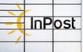 InPost logo sign on Paczkomat smart electronic steel parcel locker.