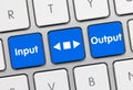 Input-Output - Inscription on Blue Keyboard Key