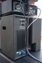 Input Output Panel on the back of an Audio Interface Royalty Free Stock Photo