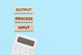 Input process output business workflow concept Royalty Free Stock Photo