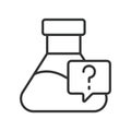 Inquiry icon in line design. inquiry, study question, research uncertainty, clinical doubt, trial query on white background vector Royalty Free Stock Photo