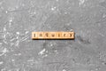 Inquiry word written on wood block. inquiry text on table, concept Royalty Free Stock Photo