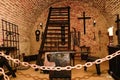 Inquisition torture chamber. Old medieval torture chamber with many pain tools. Royalty Free Stock Photo