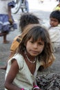 Inquisitive Beggar Girl Royalty Free Stock Photo