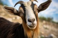 Inquisitive goat locks eyes with the camera, a captivating connection Royalty Free Stock Photo