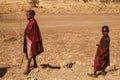 Inquisitive Maasai children in the Serengeti Park