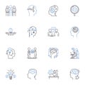 Inquisitive people line icons collection. Curious, Investigative, Analytical, Questioning, Prying, Nosy, Inquiring