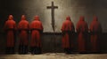 Inquisitors in Devotion: Spanish Inquisition Amidst Historic Church Interior