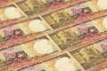 Indian rupees banknotes background. 1000 INR