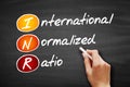 INR - International Normalized Ratio acronym, concept on blackboard Royalty Free Stock Photo