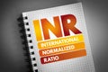 INR - International Normalized Ratio acronym Royalty Free Stock Photo