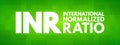 INR - International Normalized Ratio acronym Royalty Free Stock Photo