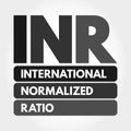 INR - International Normalized Ratio acronym Royalty Free Stock Photo