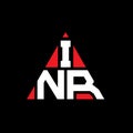 INR triangle letter logo design with triangle shape. INR triangle logo design monogram. INR triangle vector logo template with red