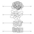 Insane Messy Sign Black Thin Line Set. Vector