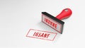 INSANE rubber Stamp 3D rendering Royalty Free Stock Photo