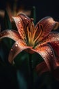 Insanely detailed lily flower background. Closeup of blooming lilies. Daylily