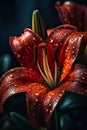 Insanely detailed lily flower background. Closeup of blooming lilies. Daylily