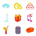 Insanity icons set, cartoon style Royalty Free Stock Photo