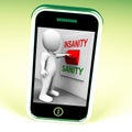 Insanity Sanity Switch Shows Sane Or Insane Psychology Royalty Free Stock Photo