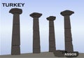 Turkey, Canakkale Assos ancient city and Athena Temple in Behramkale, Ayvacik. Ariston`s philosophy school, port city