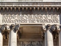 Inscription above the entrance of the Old Bailey Royalty Free Stock Photo