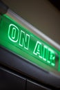 The inscription on air on a green scoreboard of the radio station Royalty Free Stock Photo